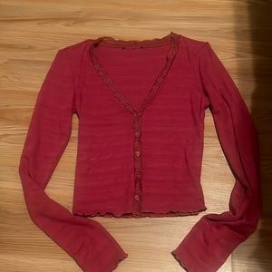 Forever 21 Lacey long sleeve v neck